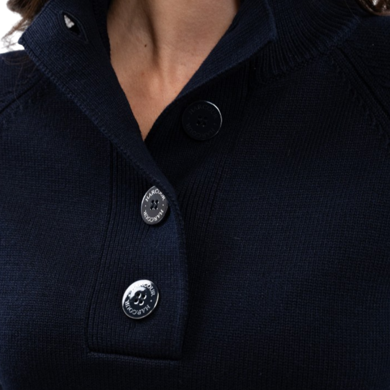 Harcour - Pull col montant femme Alice marine | - Ohlala