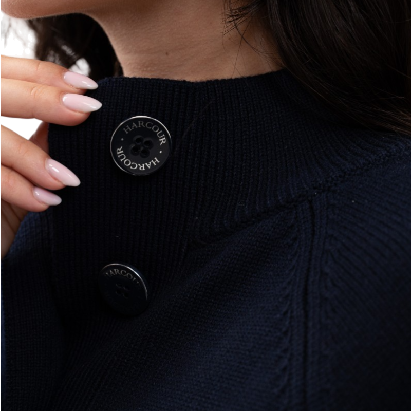 Harcour - Pull col montant femme Alice marine | - Ohlala