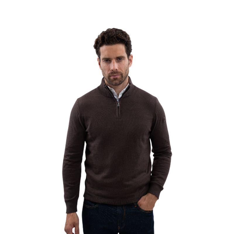 Harcour - Pull manches longues homme Parmo cacao | - Ohlala
