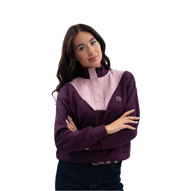 Harcour - Sweat col montant femme Ambre figue/ pivoine | - Ohlala