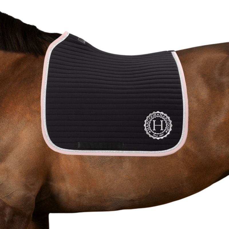 Harcour - Tapis de dressage Karembar noir/ pivoine | - Ohlala