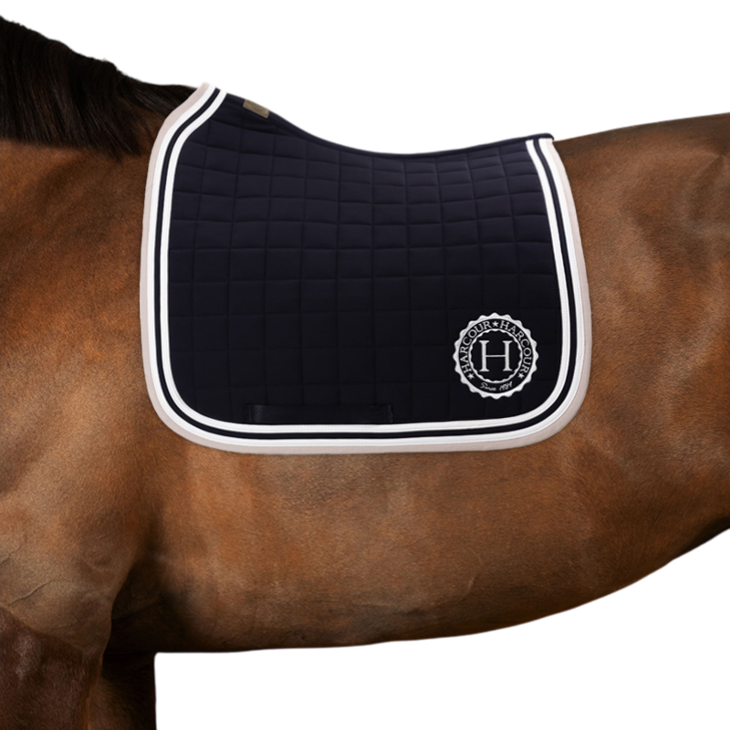 Harcour - Tapis de dressage Soft marine/ pivoine | - Ohlala