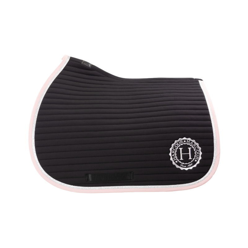 Harcour - Tapis de selle Karembar noir/ pivoine | - Ohlala