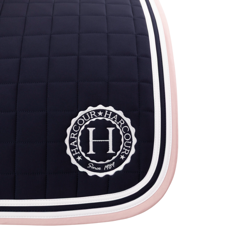 Harcour - Tapis de selle Soft marine/ pivoine | - Ohlala