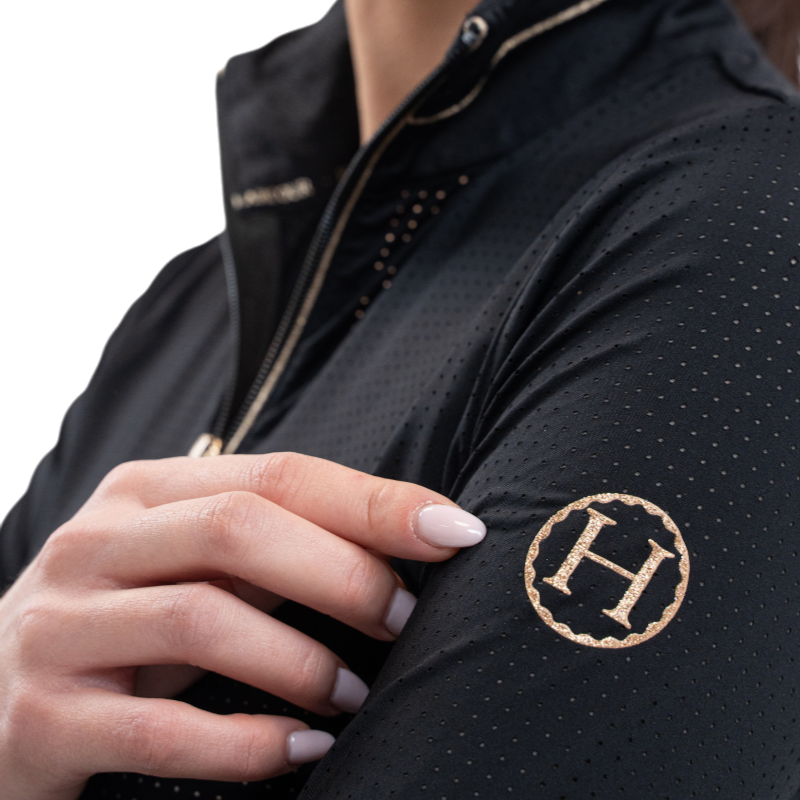 Harcour - Polo technique manches longues femme Breezi noir | - Ohlala