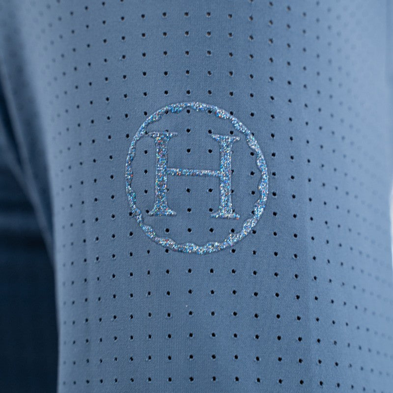 Harcour - Polo technique manches longues femme Breezi steel blue | - Ohlala