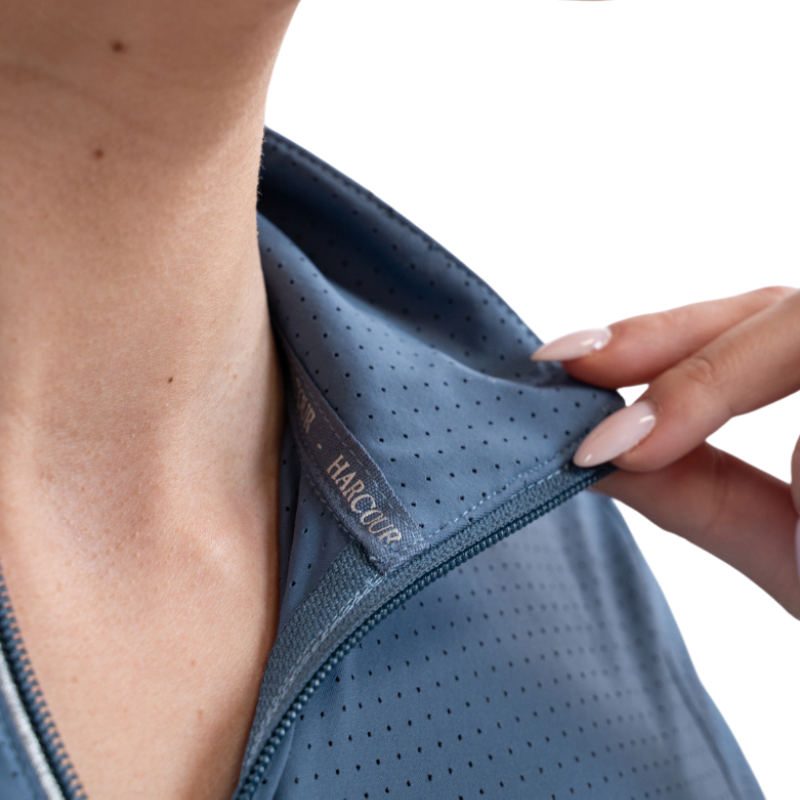 Harcour - Polo technique manches longues femme Breezi steel blue | - Ohlala