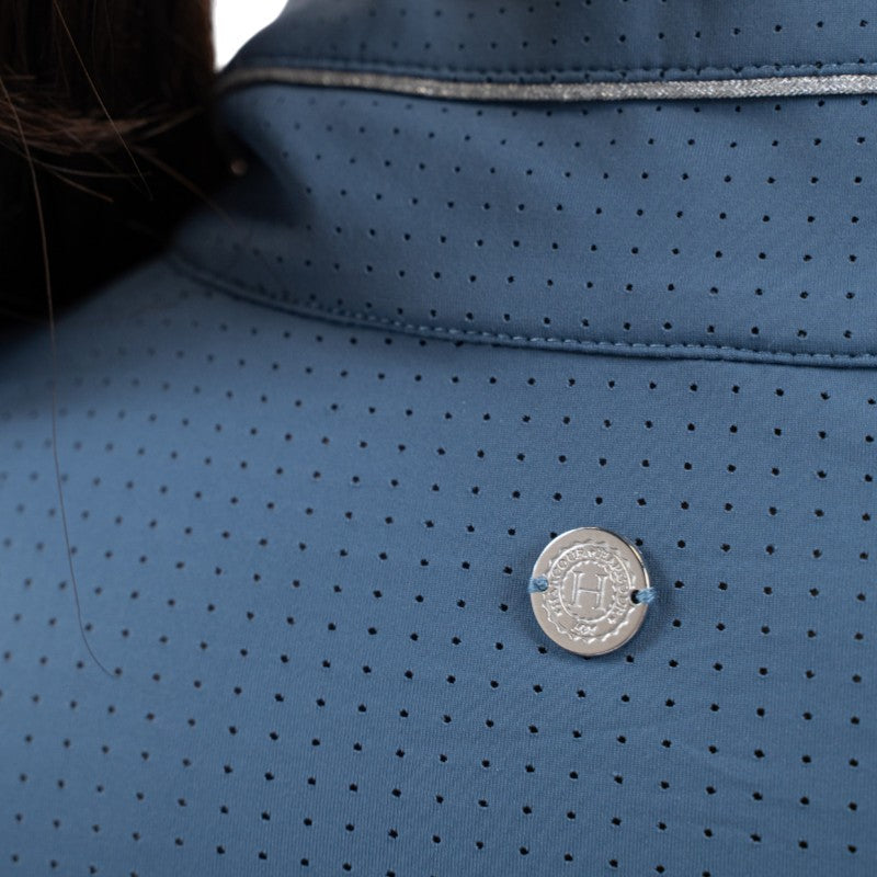 Harcour - Polo technique manches longues femme Breezi steel blue | - Ohlala
