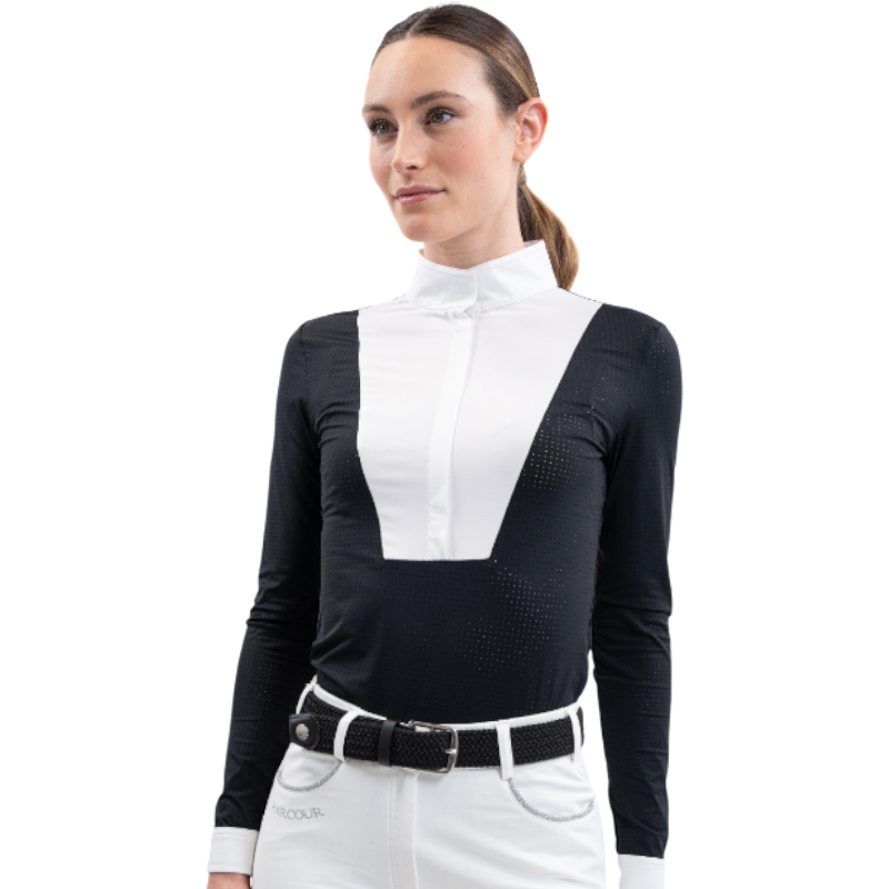 Harcour - Polo de concours manches longues femme Coco noir | - Ohlala