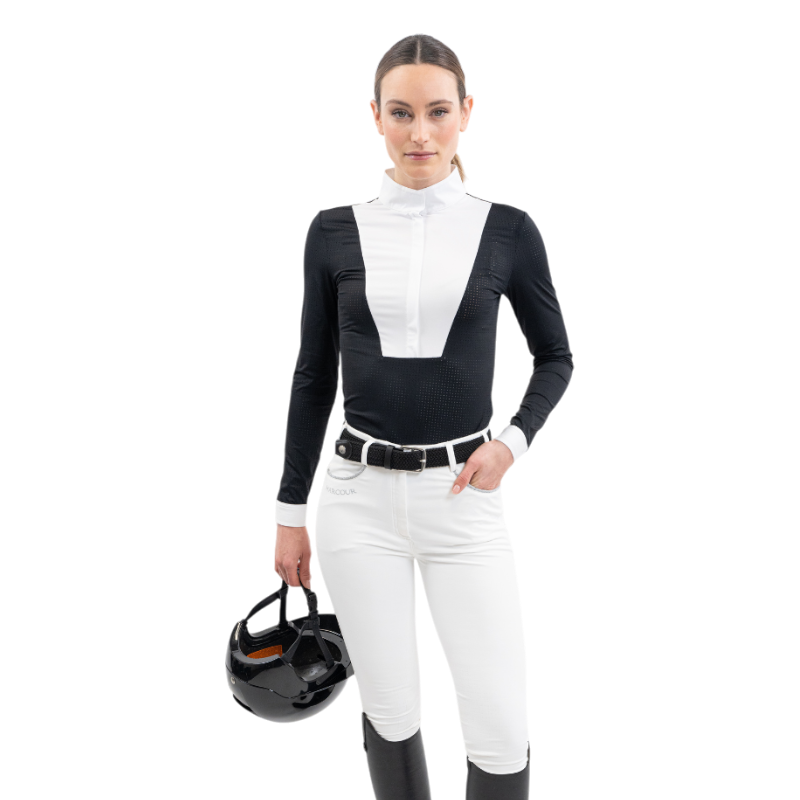 Harcour - Polo de concours manches longues femme Coco noir | - Ohlala