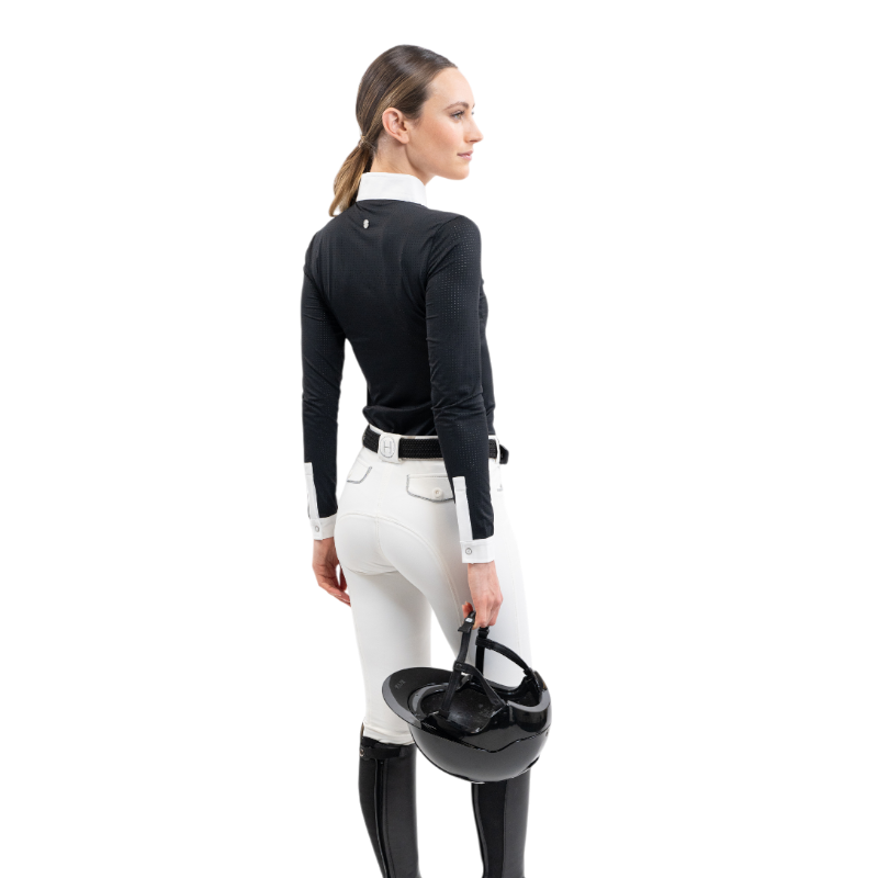 Harcour - Polo de concours manches longues femme Coco noir | - Ohlala
