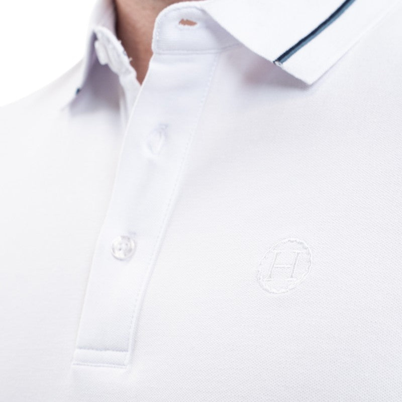 Harcour - Polo manches courtes homme Oscar blanc | - Ohlala