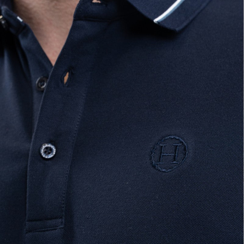 Harcour - Polo manches courtes homme Oscar marine | - Ohlala