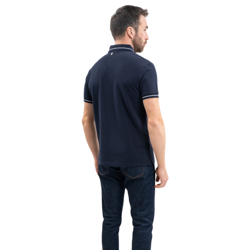 Harcour - Polo manches courtes homme Oscar marine | - Ohlala