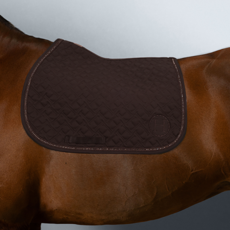 Harcour - Tapis de selle Saphir marron foncé | - Ohlala