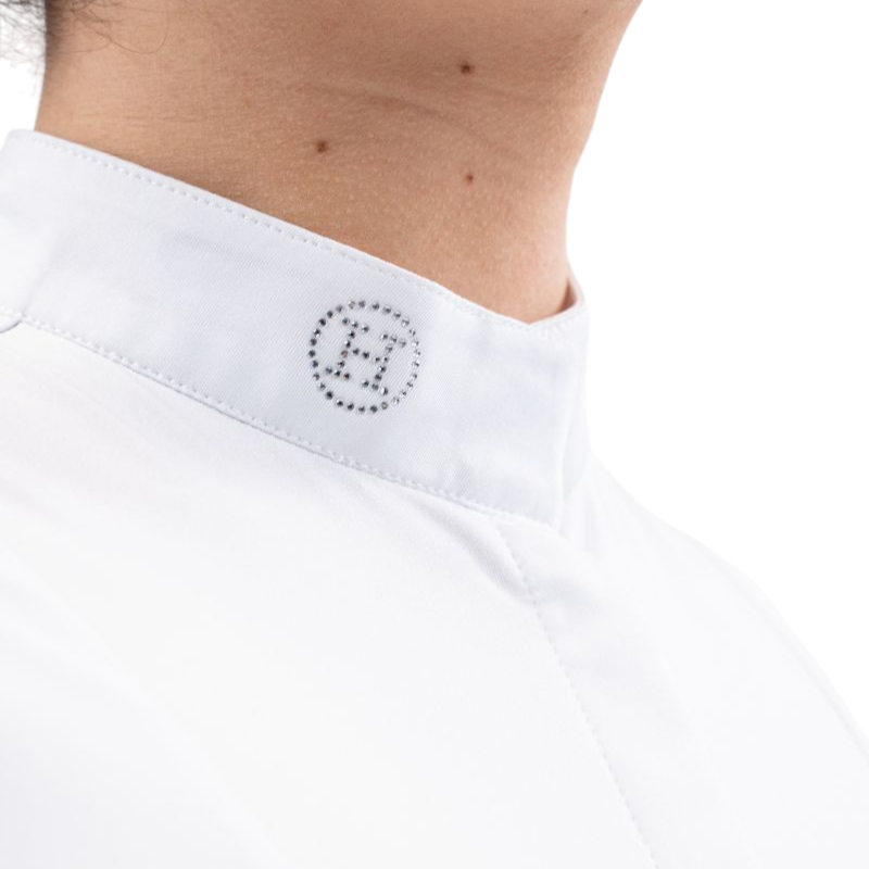 Harcour - Polo de concours manches courtes femme Shine blanc | - Ohlala