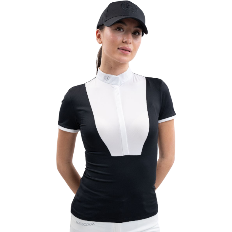 Harcour - Polo de concours manches courtes femme Shine noir | - Ohlala