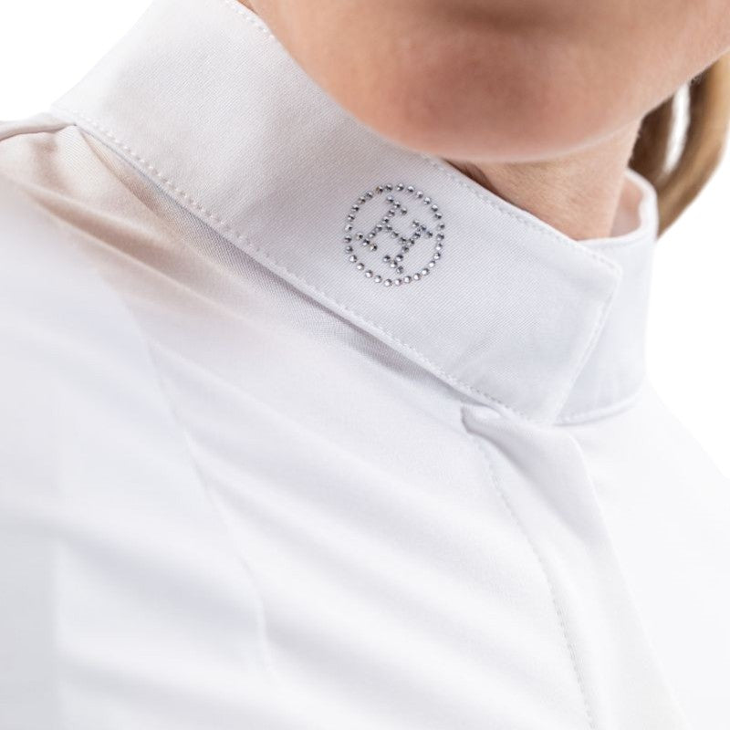 Harcour - Polo de concours manches longues femme Stella blanc | - Ohlala