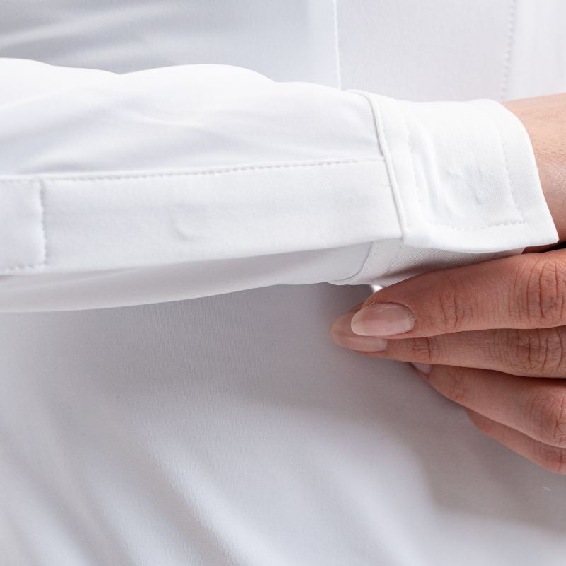 Harcour - Polo de concours manches longues femme Stella blanc | - Ohlala