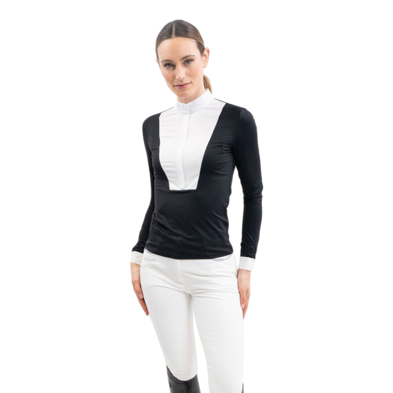 Harcour - Polo de concours manches longues femme Stella noir | - Ohlala