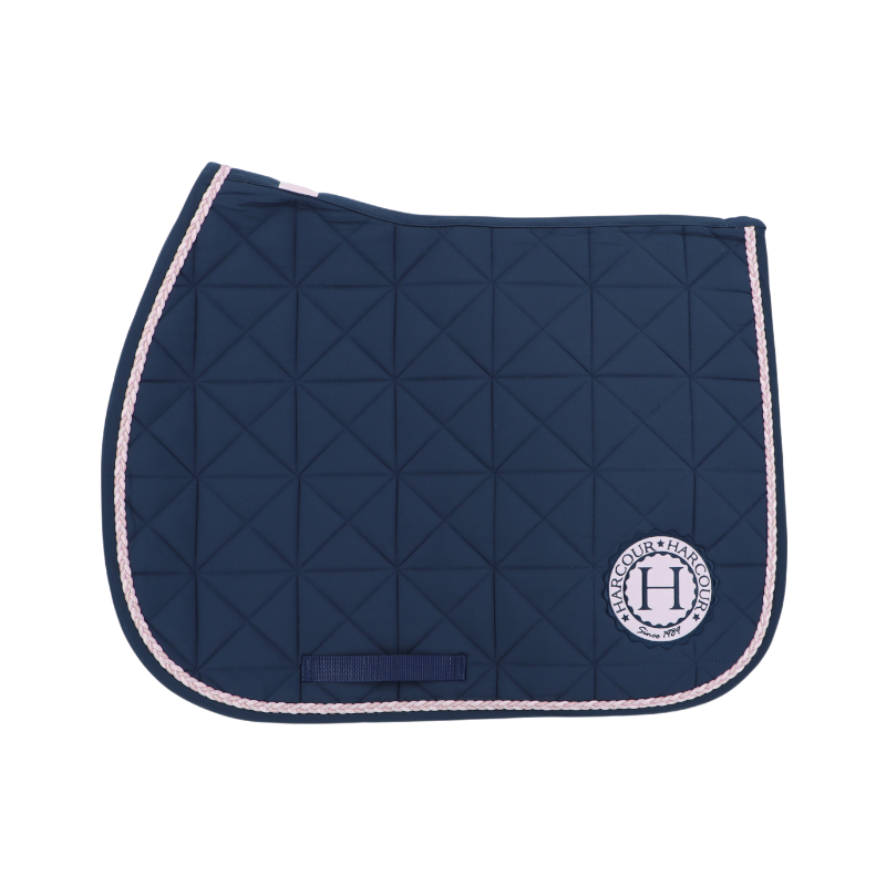 Harcour - Tapis de selle Suze marine/ rose | - Ohlala