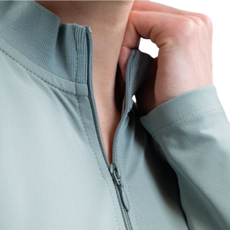 Harcour - Polo technique manches longues femme Tess grey green | - Ohlala