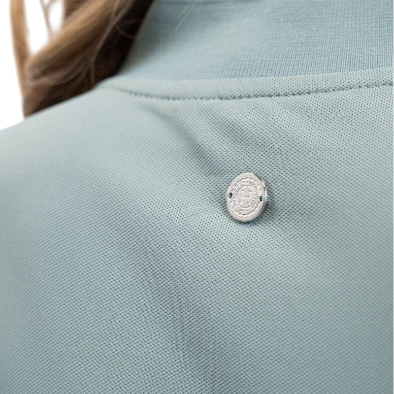 Harcour - Polo technique manches longues femme Tess grey green | - Ohlala