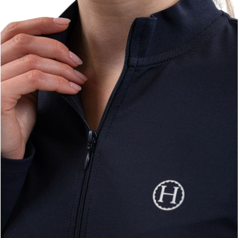 Harcour - Polo technique manches longues femme Tess marine | - Ohlala
