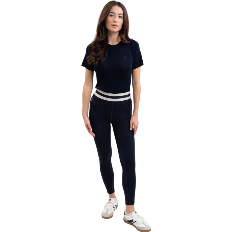 Harcour - Legging femme Volta marine/ lin | - Ohlala