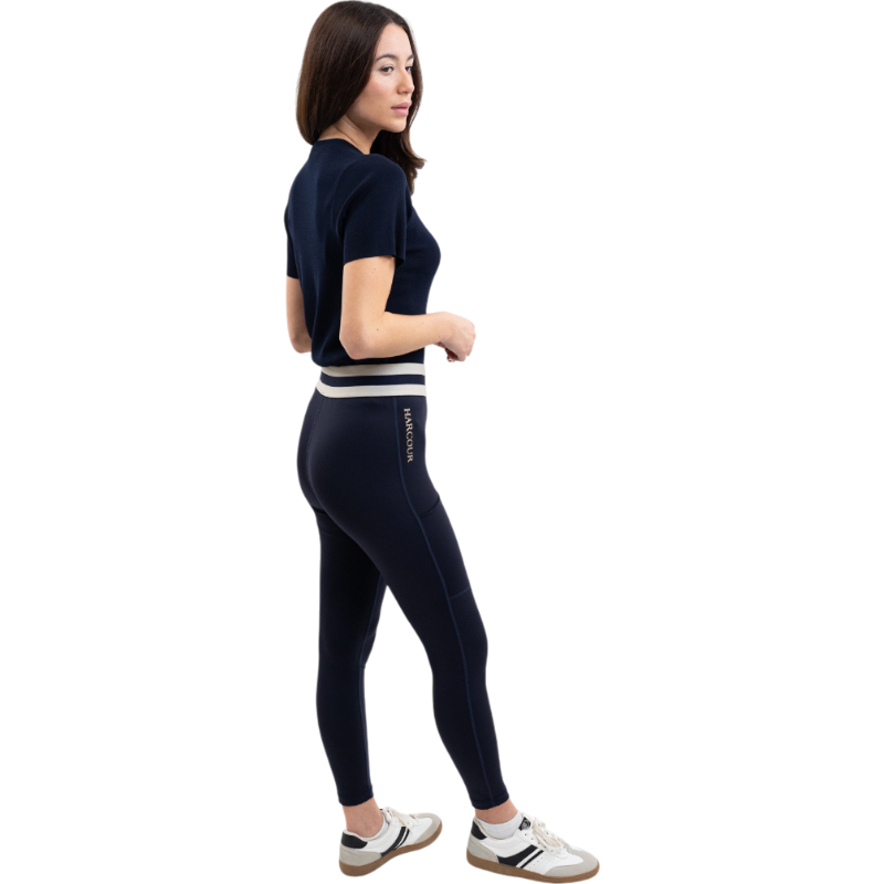 Harcour - Legging femme Volta marine/ lin | - Ohlala