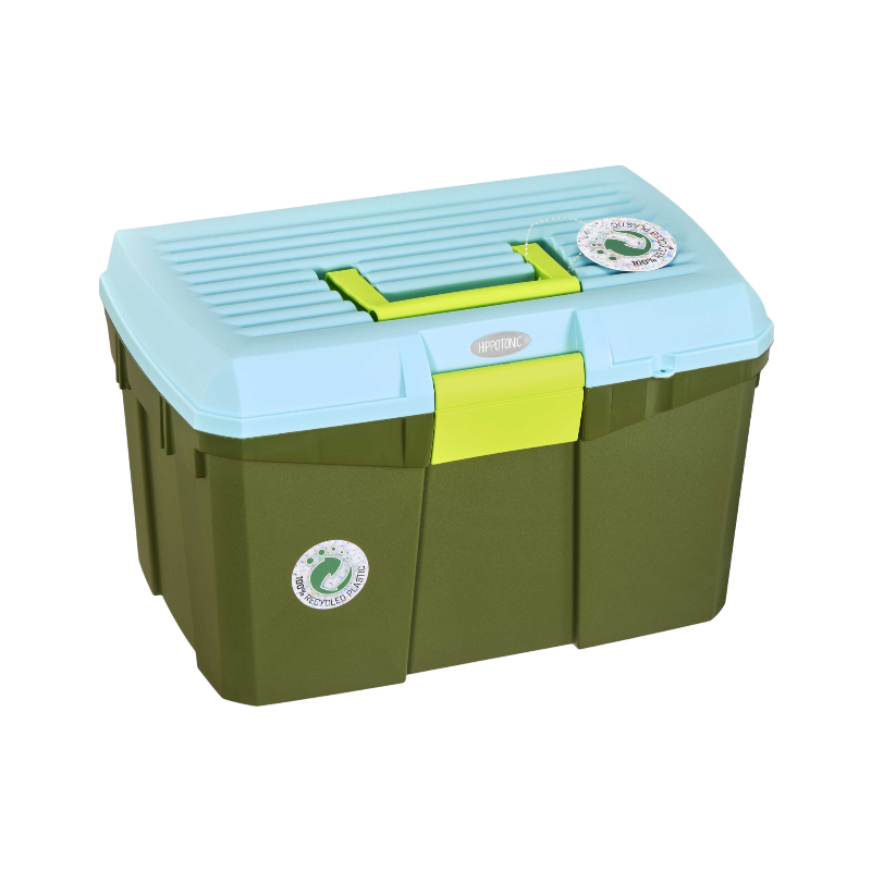 Hippotonic - Coffre de pansage édition limitée kaki/ ciel | - Ohlala