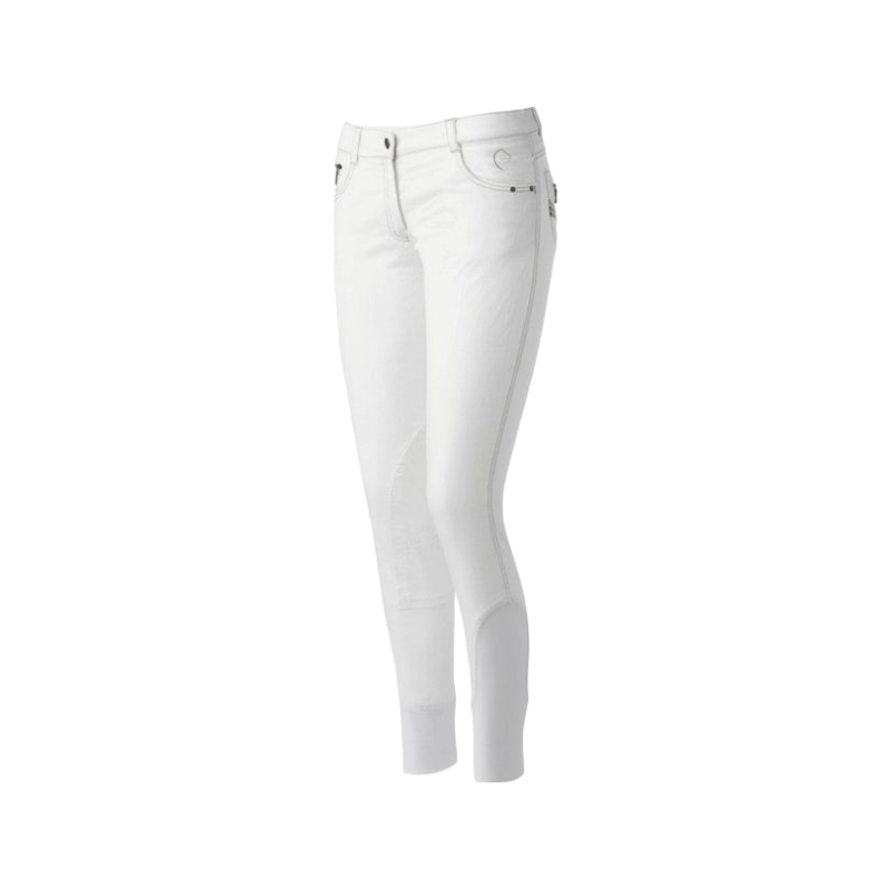 Equithème - Pantalon d'équitation femme Jean Texas Blanc | - Ohlala