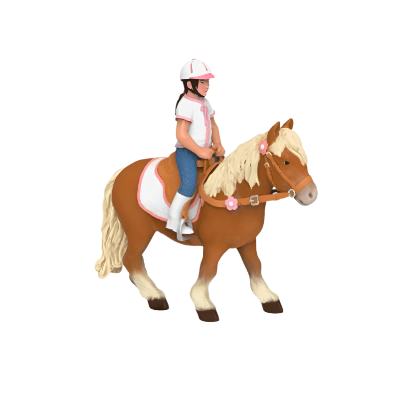 Papo - Poney shetland avec selle | - Ohlala