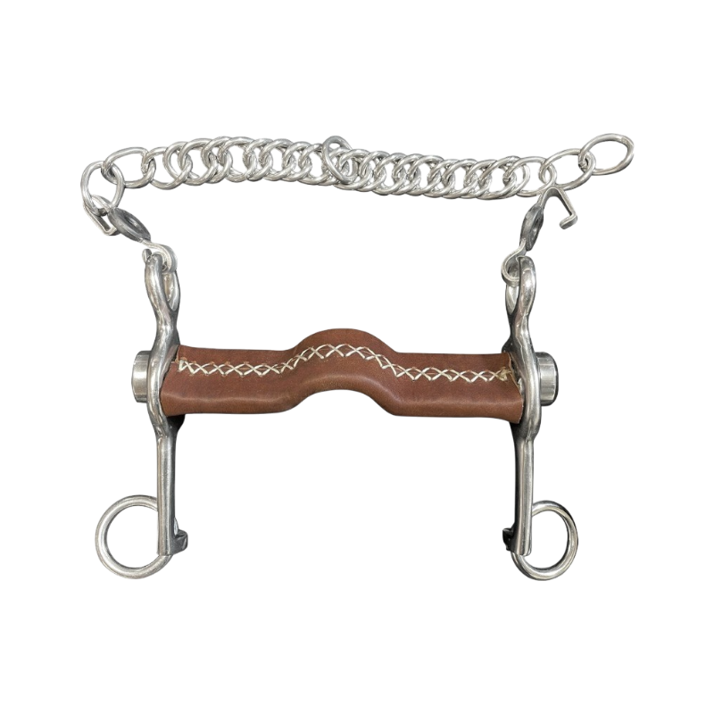 Jump'In - Mors Pelham plat inclinable petites branches cuir marron | - Ohlala