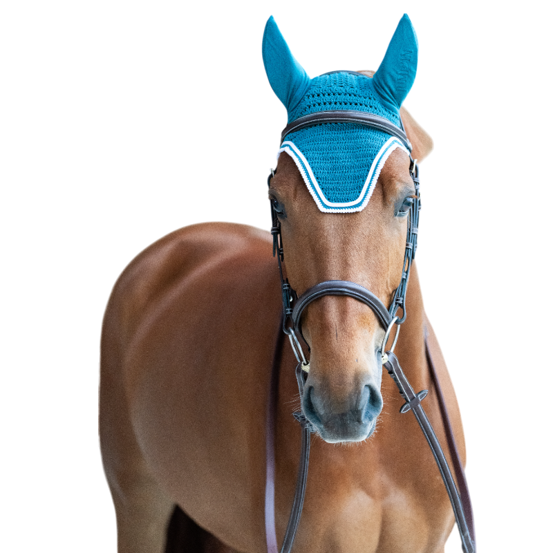 Jump'In - Bonnet pour chevaux Balthazar lagon/ blanc | - Ohlala