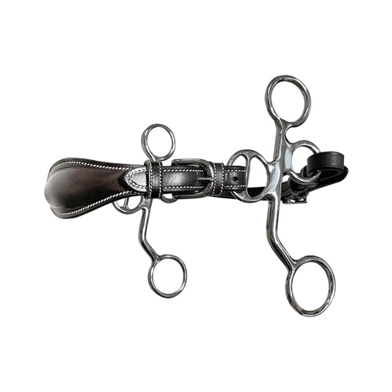 Jump'In - Hackamore cuir branches courtes poney noir | - Ohlala