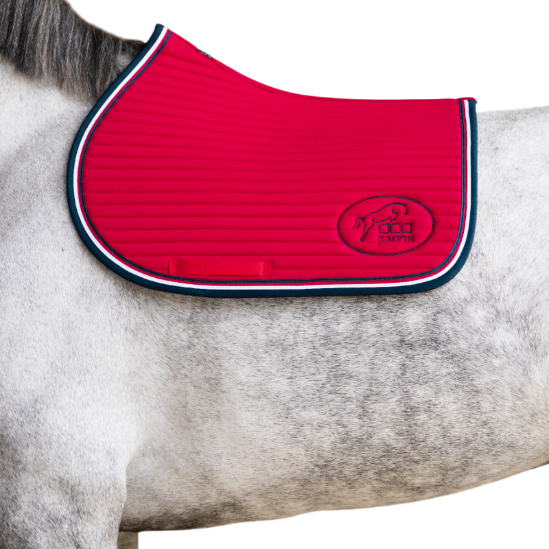 Jump'In - Tapis de selle Balthazar rouge/ marine | - Ohlala