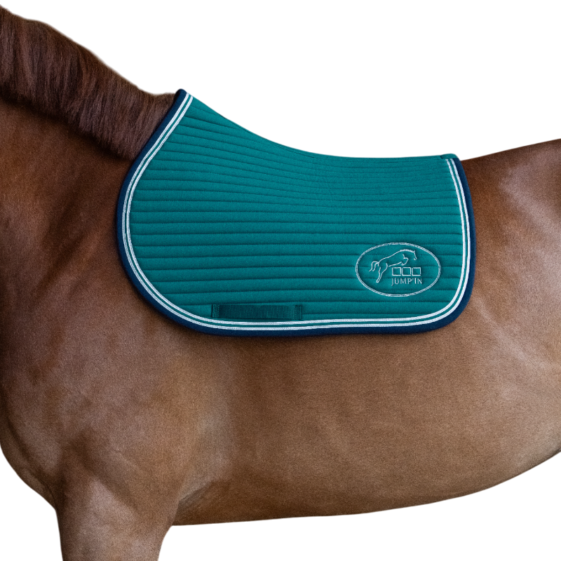 Jump'In - Tapis de selle Balthazar vert/ marine | - Ohlala