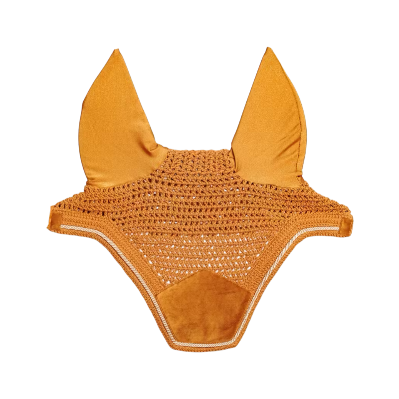 Kentucky Horsewear - Bonnet pour chevaux anti-bruits Wellington Velvet moutarde | - Ohlala