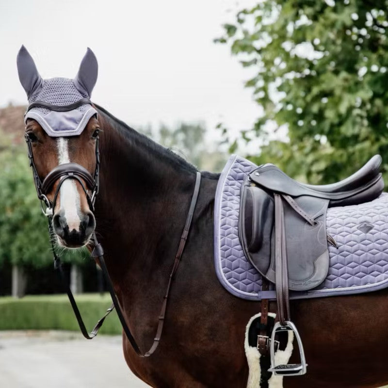 Kentucky Horsewear - Bonnet pour chevaux anti-bruits Wellington Velvet violet | - Ohlala
