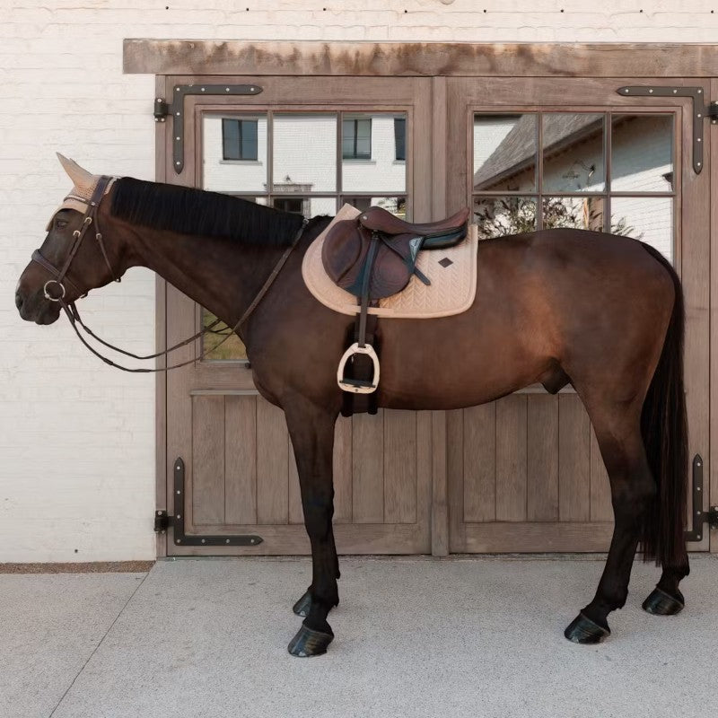 Kentucky Horsewear - Tapis de selle Velvet Mini Pearls beige | - Ohlala