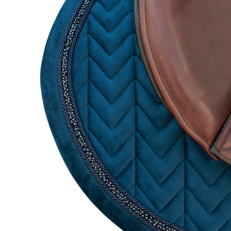 Kentucky Horsewear - Tapis de selle Velvet Mini Pearls marine | - Ohlala