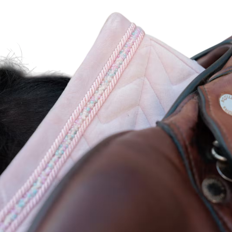 Kentucky Horsewear - Tapis de selle Velvet Mini Pearls vieux rose | - Ohlala