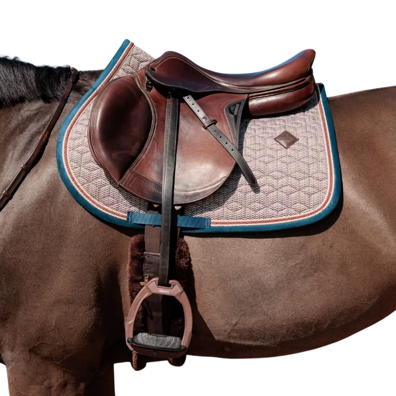 Kentucky Horsewear - Tapis de selle pied de poule bordeaux/ navy | - Ohlala