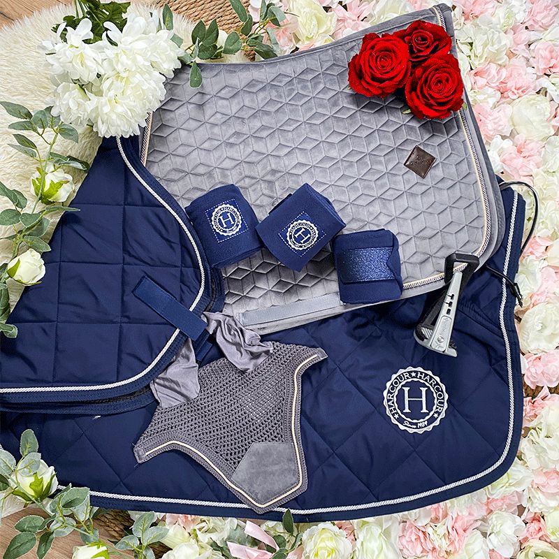 Kentucky Horsewear - Tapis de selle Basic Velvet jumping gris | - Ohlala