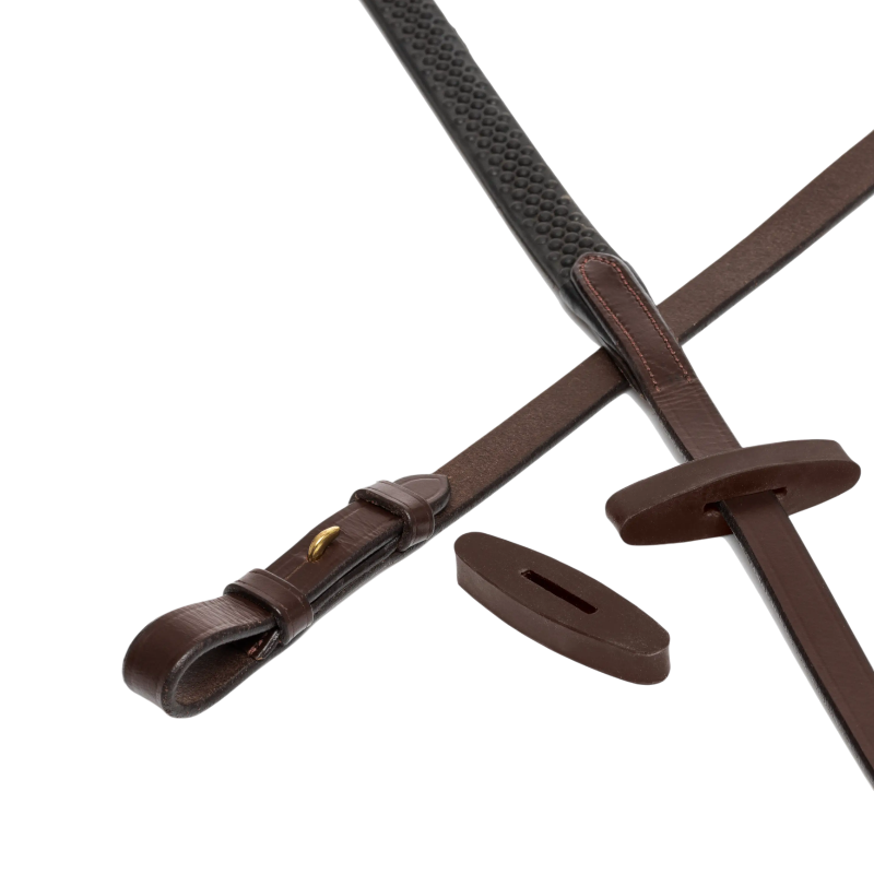 Lemieux - Arrêtoirs de rênes en caoutchouc marron | - Ohlala