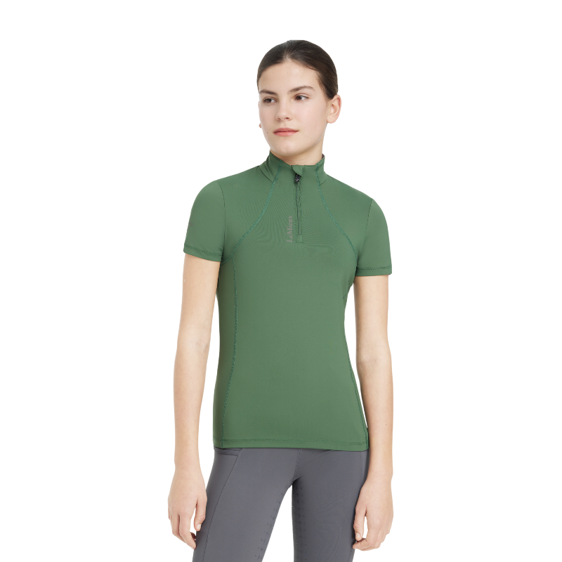Lemieux - Baselayer manches courtes enfant Junior Young Rider Classique Hunter green | - Ohlala