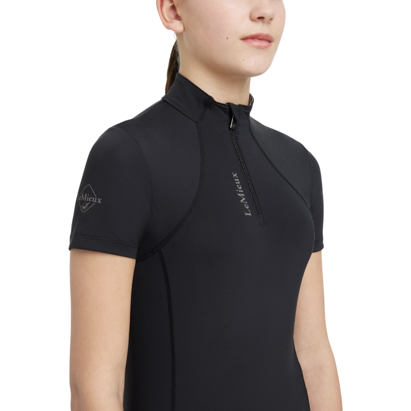 Lemieux - Baselayer manches courtes enfant Junior Young Rider Classique noir | - Ohlala
