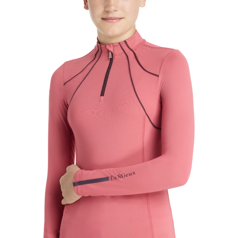 LeMieux - Baselayer manches longues mesh enfant Young Rider cranberry | - Ohlala