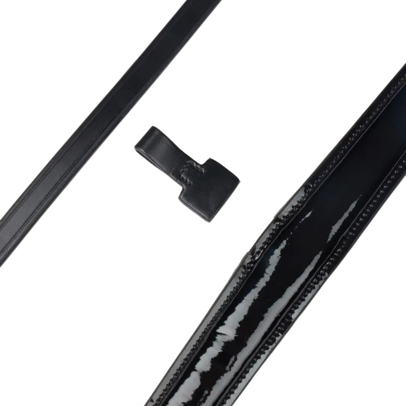 Lemieux - Bridon de dressage Kudos Patent noir/ blanc | - Ohlala